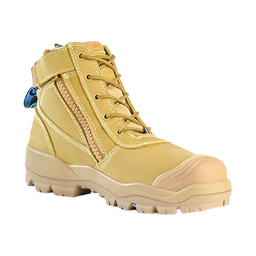 Hip Pocket Workwear - Horizon Sc - Helix Ultra Wheat Nubuck Zip / Lace Up Safety Boot