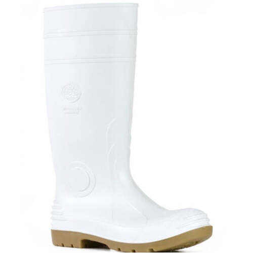 Hip Pocket Workwear - Jobmaster 2 Gumboots - White / Gristle PVC 400mm Safety Gumboot