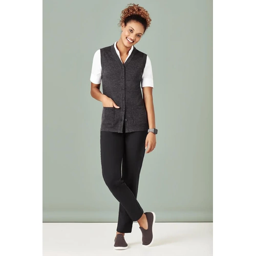 Hip Pocket Workwear - Womens Button Front Vest