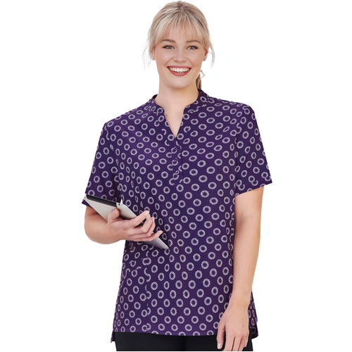 Hip Pocket Workwear - Florence Womens Daisy Print S/S Tunic