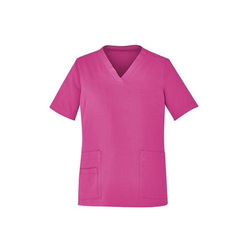 Hip Pocket Workwear - PINK RIBBON U Scrub Top