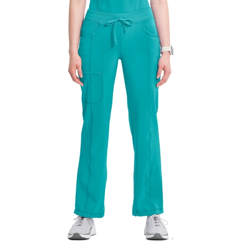 Hip Pocket Workwear - Infinity - RIB-KNIT DRAWSTRING WAIST SCRUB PANT-Teal Blue-2XS