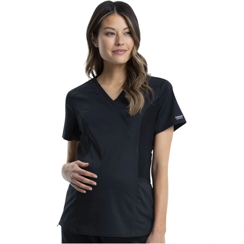 Hip Pocket Workwear - Maternity Mock Wrap Top