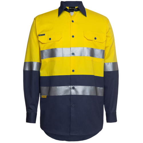 Hip Pocket Workwear - JB's Hi Vis Long Sleeve (D+N) 150G Work Shirt