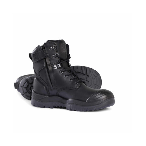 Hip Pocket Workwear - Black High Ankle ZipSider Boot w/ Scuff Cap