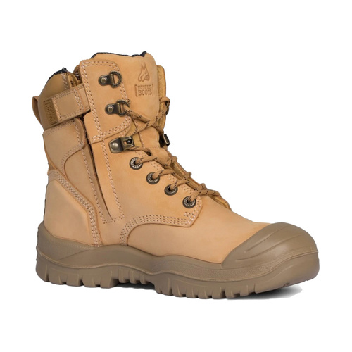 Hip Pocket Workwear - Wheat High Ankle ZipSider Boot w/ Scuff Cap