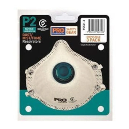 Hip Pocket Workwear - Respirator P2, With Valve and Carbon Filter 3 Piece Blister Pack