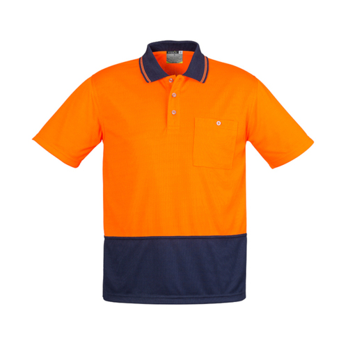 Hip Pocket Workwear - Unisex Hi Vis Basic Spliced S/S Polo