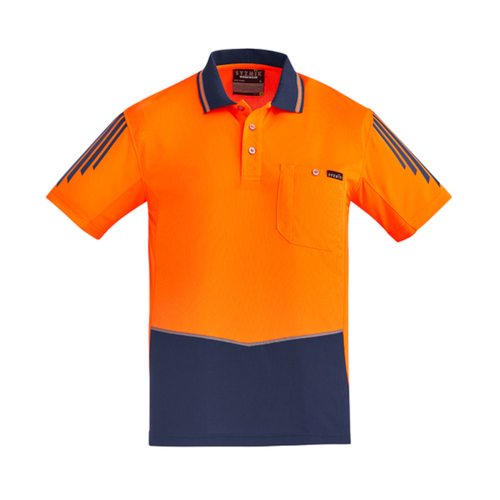 Hip Pocket Workwear - Mens Hi Vis Flux S/S Polo