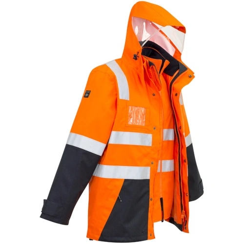 Hip Pocket Workwear - Mens Hi Vis 4 in 1 Waterproof Jacket