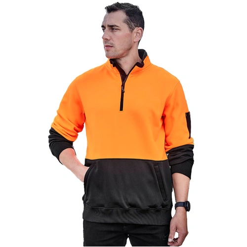 Hip Pocket Workwear - Unisex Hi Vis 1/2 Zip Pullover