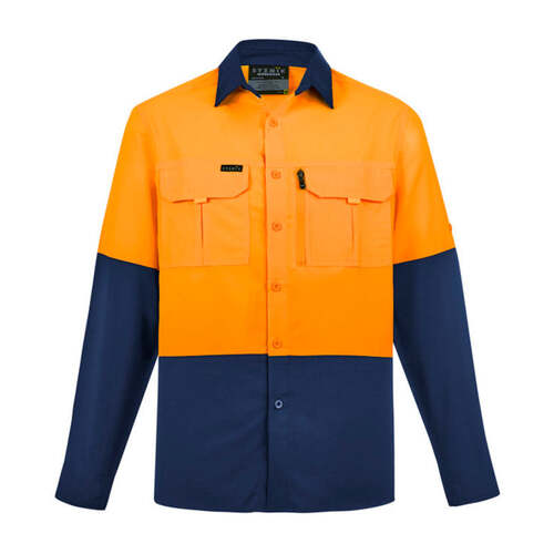 Hip Pocket Workwear - Mens Hi Vis Outdoor L/S Shirt