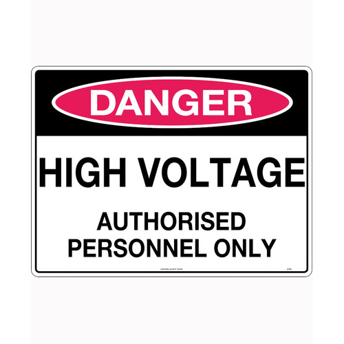 Hip Pocket Workwear - 450x300mm - Metal - Danger High Voltage Authorised Personnel Only