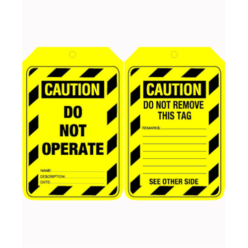 Hip Pocket Workwear - 90x140mm - Cardboard Tags - Pkt of 100 - Caution Do Not Operate