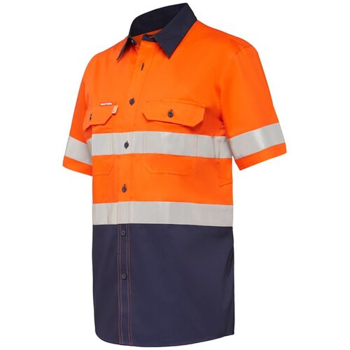 Hip Pocket Workwear - Koolgear - Ventilated Hi-Vis Two Tone Shirt with Tape Short Sleeve